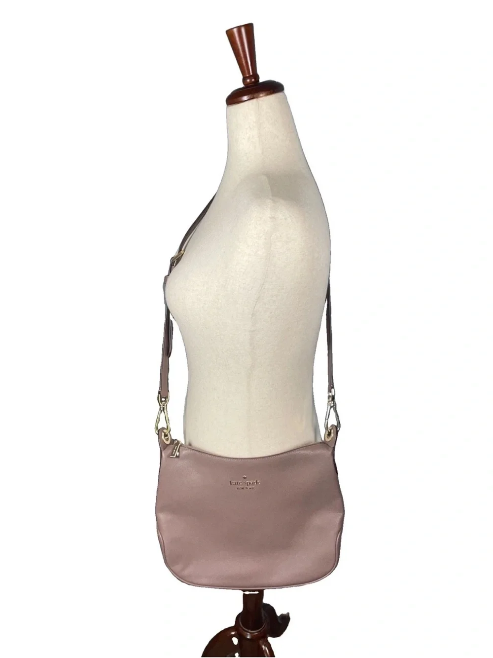 Kate Spade New York Pebbled Leather Shoulder Crossbody Bag Purse Hobo Gold Fawn